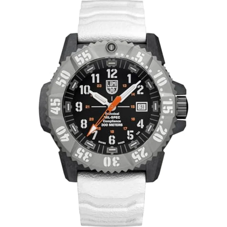 Luminox Taucheruhr XL.3359.Set, Männerarmbanduhr in Weiß/Schwarz mit 2 Bändern, analog, Schweizer Quarzwerk, kratzfestes Antireflex-Saphirglas – Bild 1