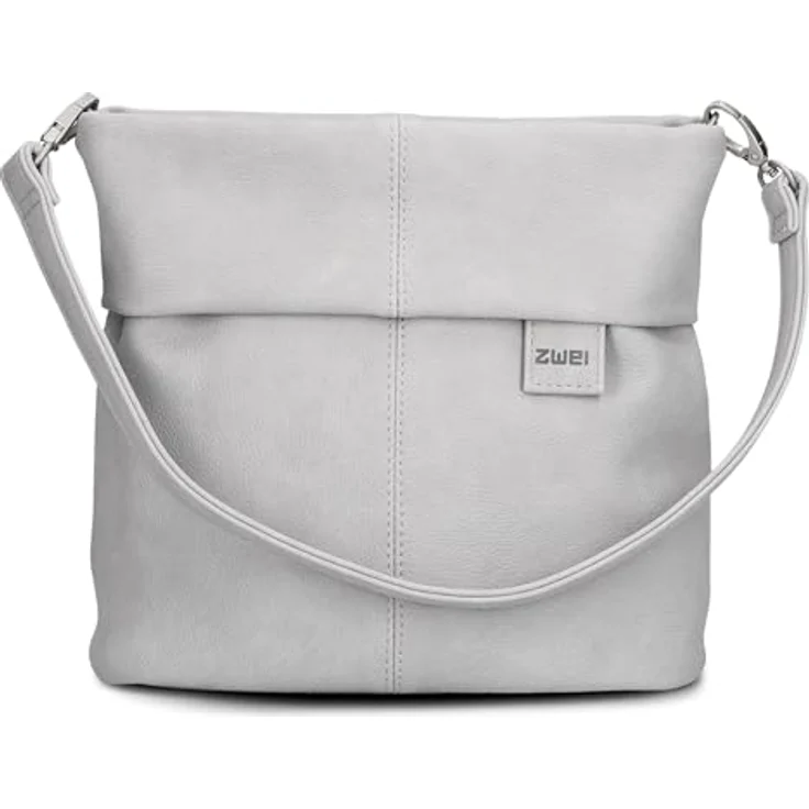 ZWEI Beuteltasche Mademoiselle M8, graue Umhängetasche aus pflegeleichtem Kunstleder mit Innenfächern, 25 x 10 x 23 cm – Bild 2