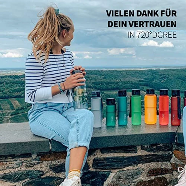 Trinkflasche Wasserflasche Fruchteinsatz 1,5L - BPA Frei “uberBottle“ 720 DGREE smaragd green – Bild 4
