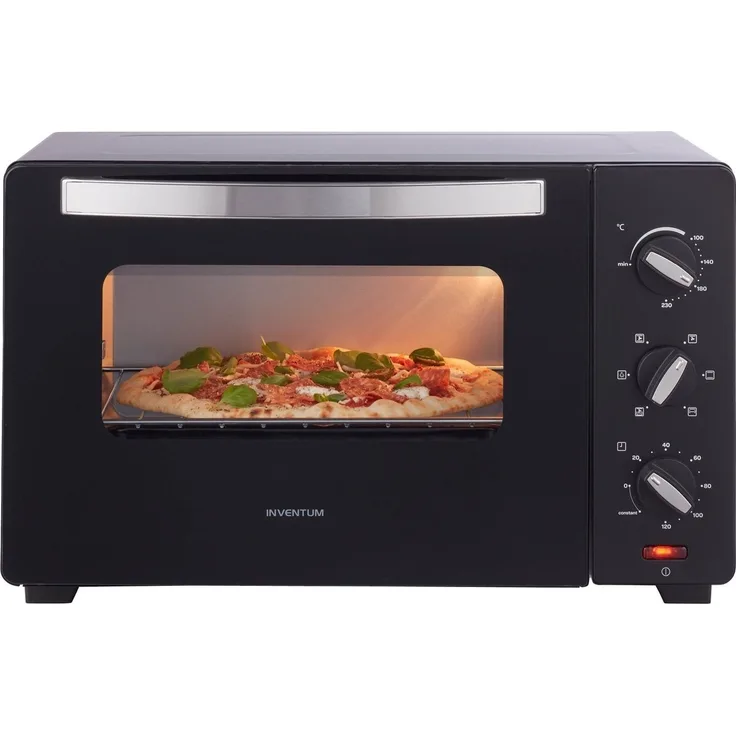 Inventum OV307B, Freistehender Umluftofen mit 30 Litern Volumen, 1600 Watt, 6 Programmen, Schwarz