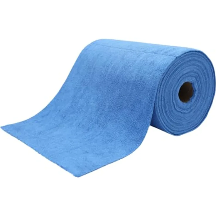 ROGGE Easy CLEAN Mikrofaser Rolle, 75x Reinigungstücher, 30 x 30 cm, 200 Gr/m², blau, supersoft für Küche, Bad, Auto und Werkstatt