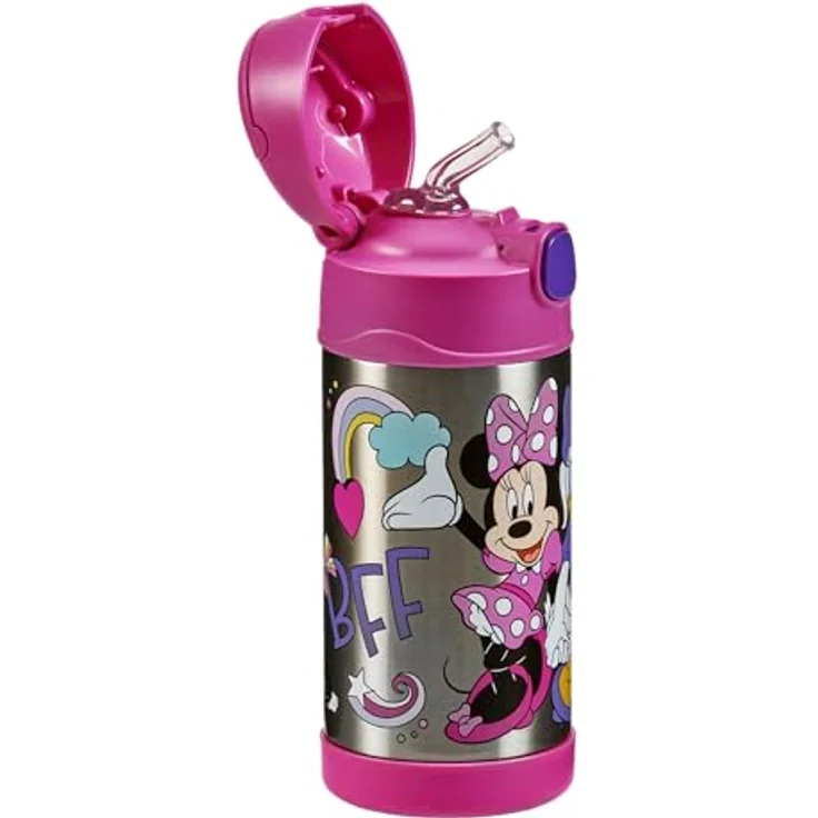 Thermos FUNTAINER Straw Bottle Disney Minnie, 0,35 l, Edelstahl, 12 h kalt, spülmaschinenfest, ideal für Kita und Schule – Bild 5