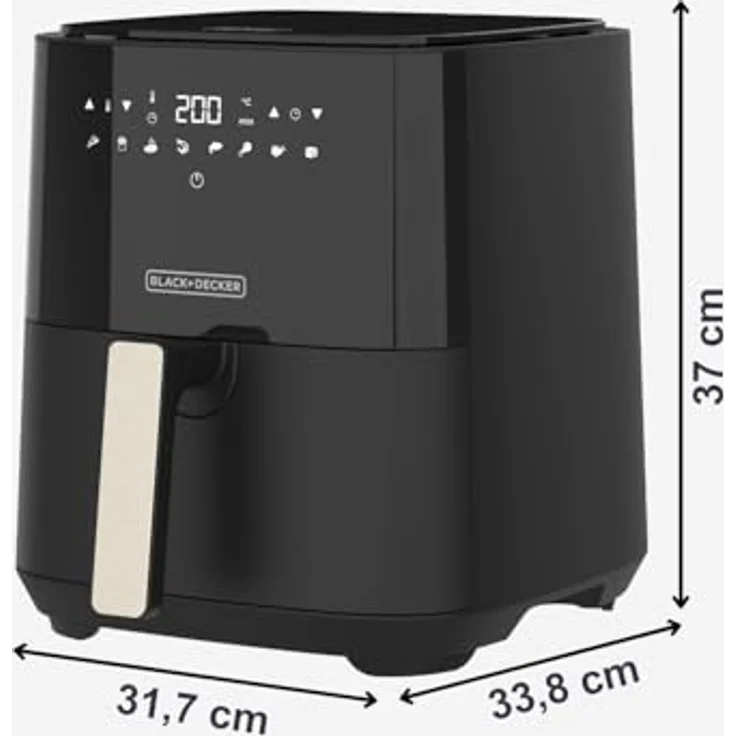 Black + Decker BXAF5000E 5 L Heißluftfritteuse ohne Öl, 1450 W, Schwarz – Bild 4