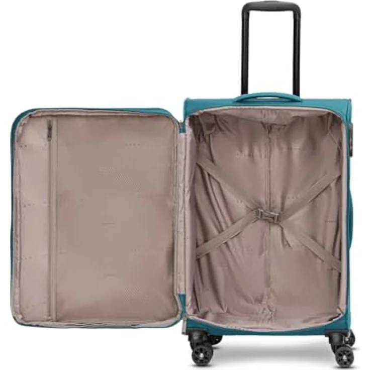Stratic Weichgepäck-Trolley taska, 4 Rollen, erweiterbar, mit Zahlenschloss, Polyester in Schwarz – Bild 5