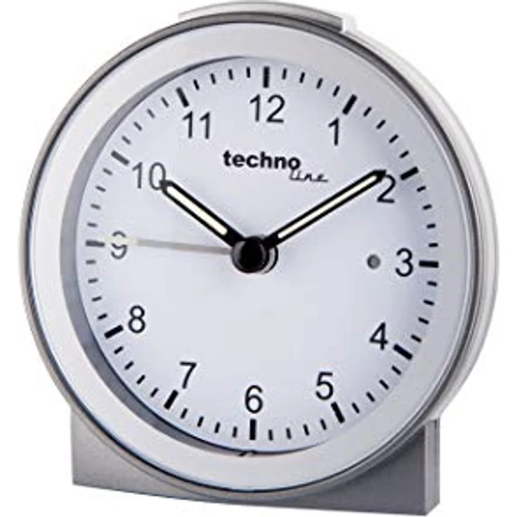 Technoline Quarzwecker Modell G, Silber, modernes Design, Weckalarm mit Schlummerfunktion, übersichtliches Display – Bild 2