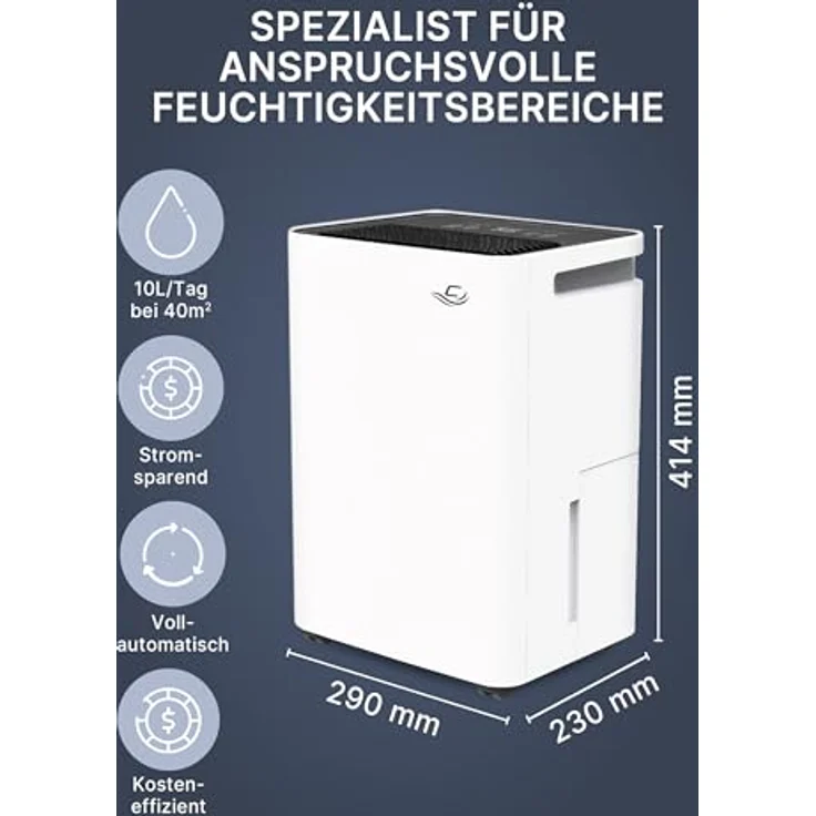 Comedes Demecto 10 eco Luftentfeuchter für Schlaf- und Kinderzimmer, leise & effizient, bis 40m² - weiß – Bild 5