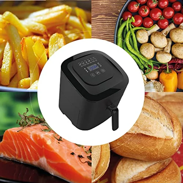 es Smart Home Heißluftfritteuse, 1800 Watt, 5,5 Liter, ohne Fett, per App steuerbar, schwarz – Bild 4