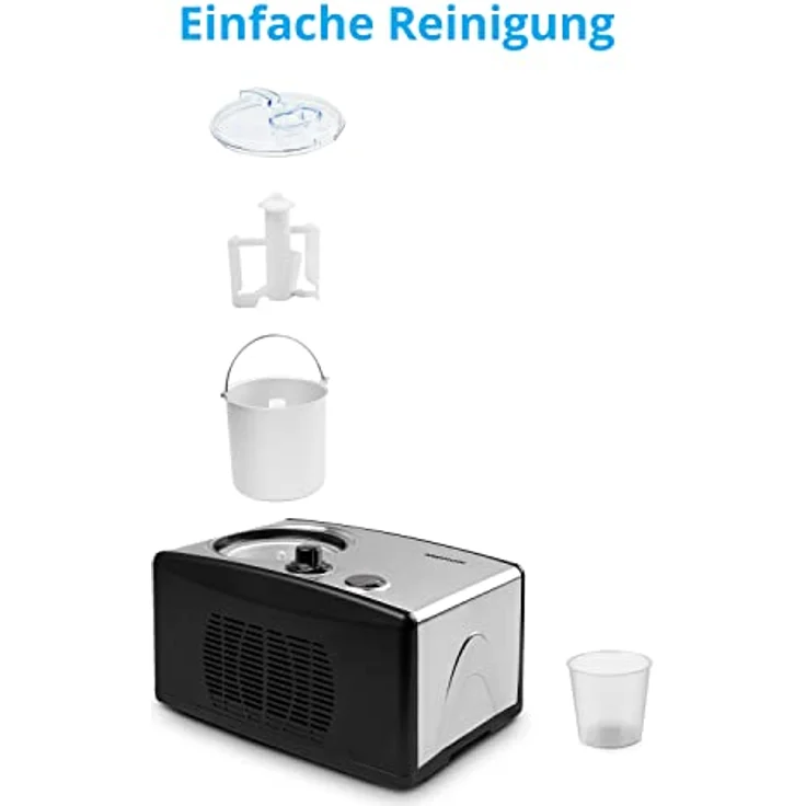 Medion Eismaschine MD 18387, 1,5 l, 150 W, silber, schwarz – Bild 6