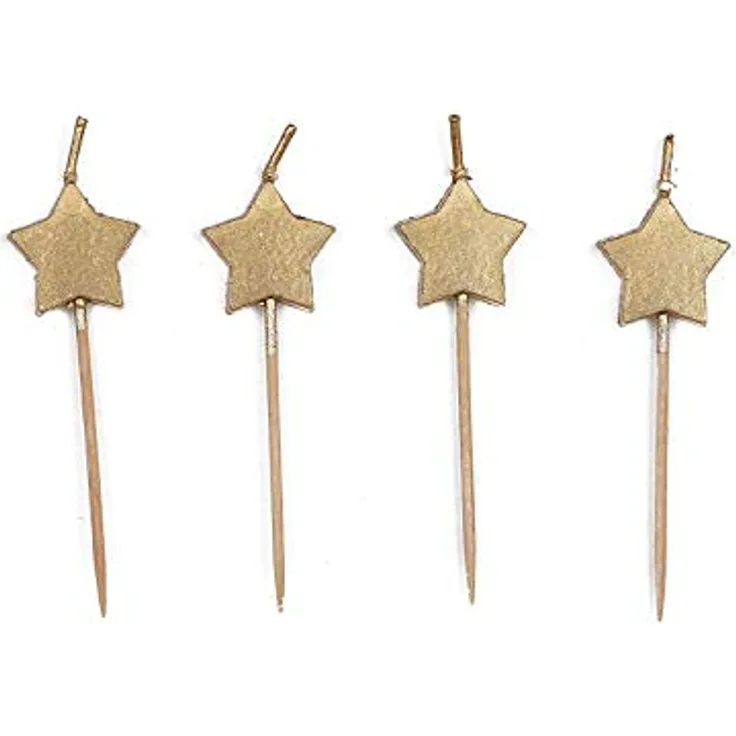 Geburtstagskerzen - Goldener Stern zum Aussuchen - 6er-Packung
