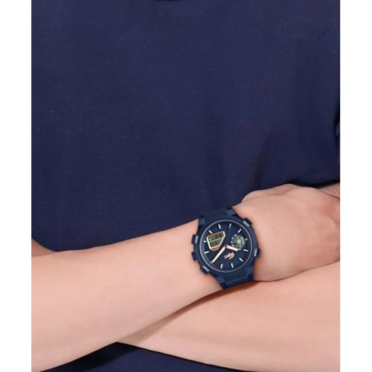 Lacoste LC33, Analoge-Digitale Multifunktions-Quarzuhr für Herren mit 45mm Navy TR90 Gehäuse, marinenblauem Silikonarmband und 10 ATM Wasserdichtigkeit – Bild 5
