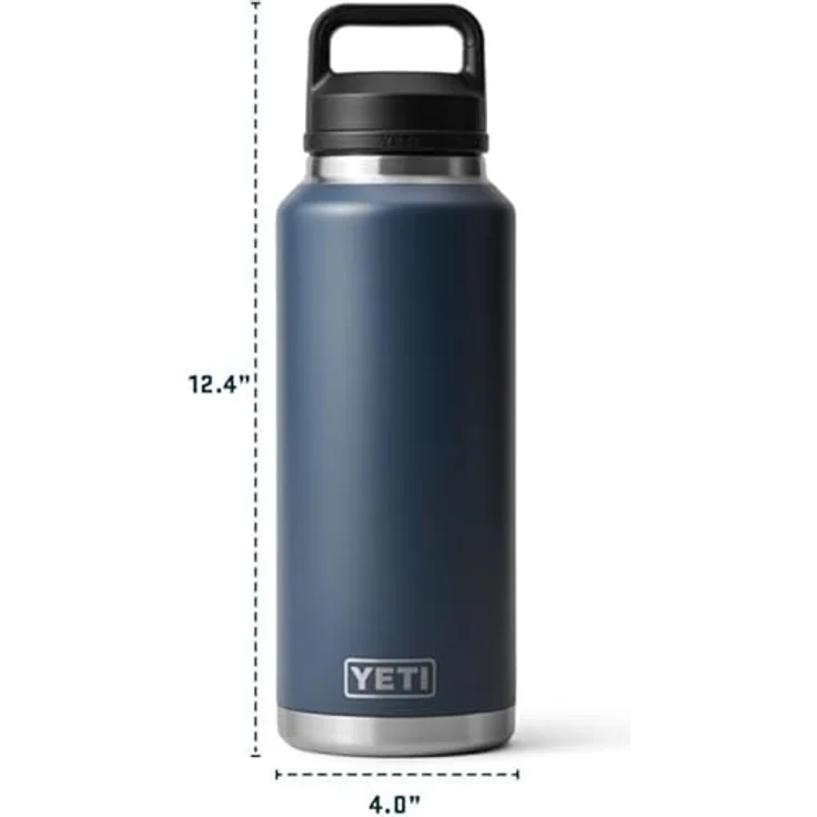 YETI Rambler Flasche mit Chug-Verschluss, 46 oz (1,3 L), doppelwandige Vakuumisolierung, Navy, 100 % auslaufsicher, spülmaschinenfest – Bild 3