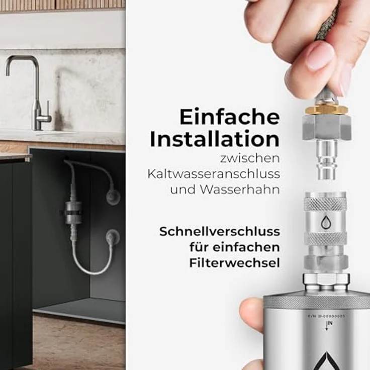 Alb Trinkwasserfilter Active, Wasserfilter mit Edelstahlgehäuse und Aktivkohlepatrone zur Schadstoffreduktion – Bild 5