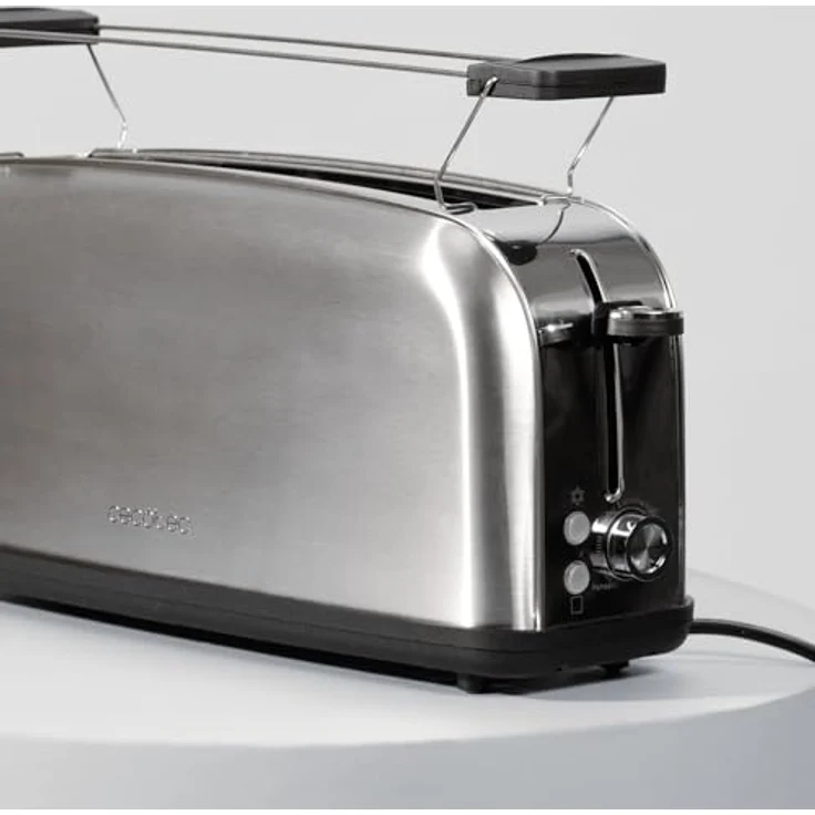 Cecotec Vertikaler Toaster Toastin' time 850 Inox Long, 850W, Breiter Schlitz 3,8 cm, Edelstahl, Automatische Abschaltung, 7 Röststufen, Krümelablage – Bild 5
