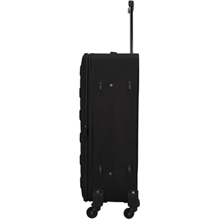 SIGN Stoffkoffer Reisekoffer Trolley (Handgepäck-Mittel-Groß-Set) + 5cm Dehnungsfuge (Schwarz, Großer Koffer (70cm)) - Leicht, stabil, 360° Rollensystem – Bild 3