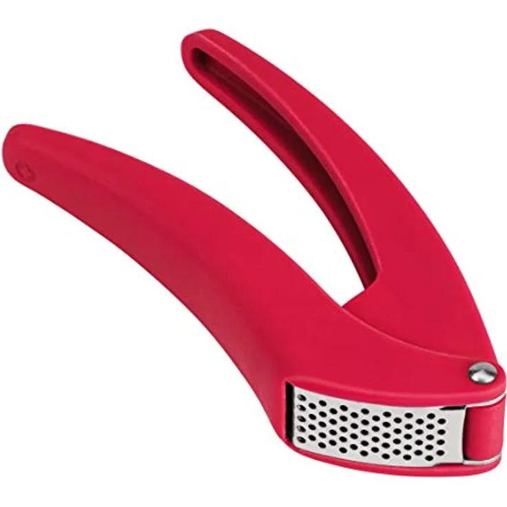 KUHN RIKON Easy Clean Knoblauchpresse, grau, Knoblauchschneider mit ergonomischen Griff, weniger Kraftaufwand, schneidet fein