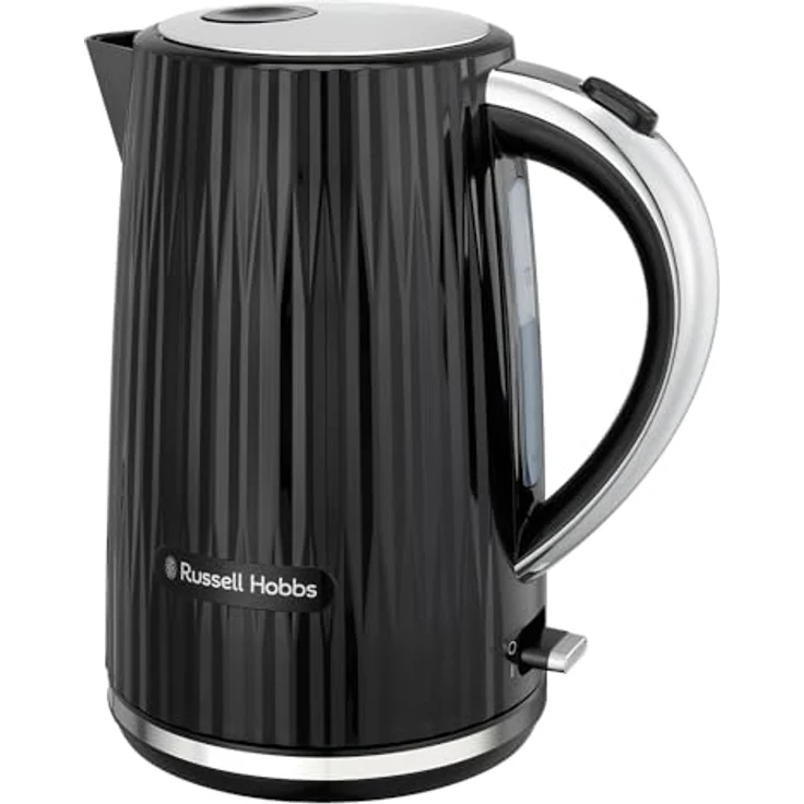 Russell Hobbs Wasserkocher Eden 27361-70, Schwarz, 2400W, für heißes Wasser, Tee oder Kaffee, Deckelöffnung per Knopfdruck, herausnehmbarer Kalkfilter, leuchtender Schalter – Bild 1