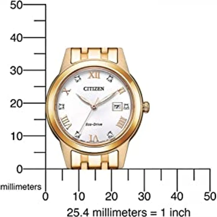Citizen Armbanduhr Damen Eco Drive FE1243 83A, Solaruhr, 29 mm, gelbgold – Bild 4