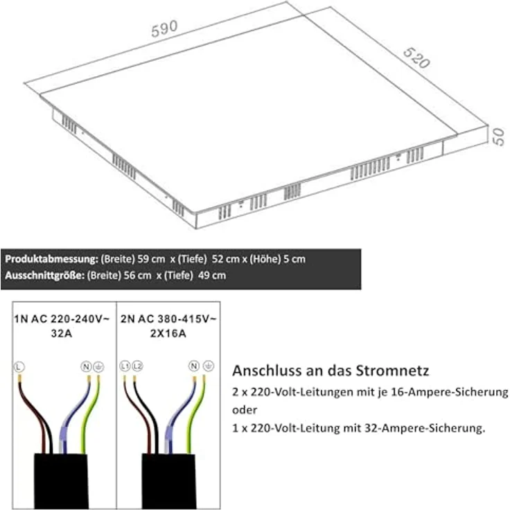 KB Elements Elektro-Kochfeld, 7200 Watt, Glaskeramik, 4 Kochzonen, Flexzone, Touchscreen, Sicherheitssystem – Bild 7