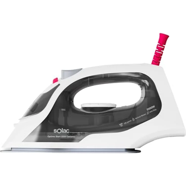 Solac Dampfbügeleisen Optima Start 2200W, Dampfausstoß 100 g/min, Dampf 25 g/min, Spray-Funktion, Anti-Kalk-/Tropfstopp-System, Vertikales Bügeln – Bild 1