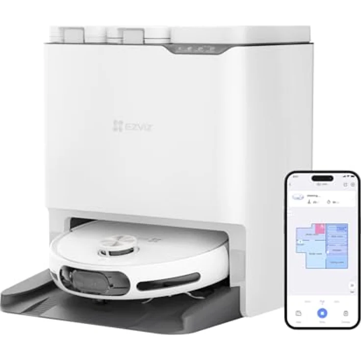 EZVIZ CS-RS20-MAX-TGA2, Staubsauger Roboter mit beutellosem Staubbehälter, Nasswischfunktion und Smart Home-Kompatibilität, Weiss – Bild 2