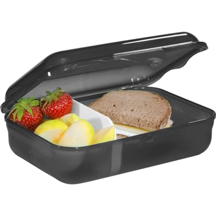Step by Step Lunchbox Bagger Rocco, 900 ml Brotdose mit herausnehmbarem Innenteiler, schwarz – Bild 2