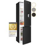 Exquisit Kühl-Gefrierkombination KGC265-70-NF-WS-040C inoxlook-az | 251 L Volumen | Kühl Gefrierkombination No-frost | Wasserspender | Kühlgefrierkombination freistehend