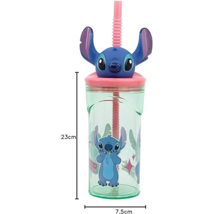 Lilo & Stitch 3D Trinkbecher mit integriertem Strohhalm, 360 ml, farbenfrohes Disney-Design – Bild 2