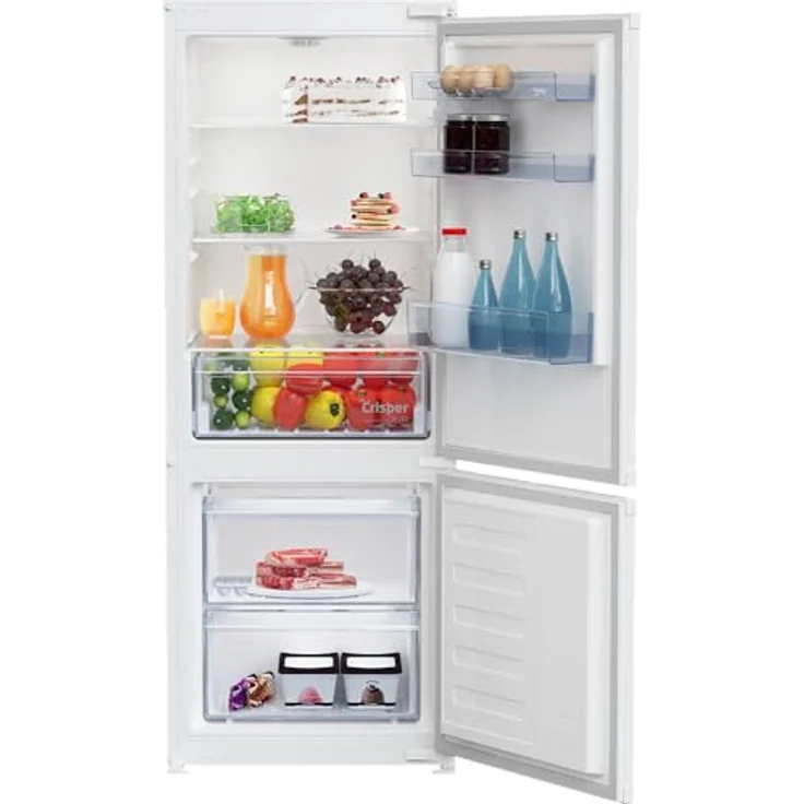Beko BCSA240K4SN b100 Integrierbare Kühl-/Gefrierkombination, 214 l Nutzinhalt, 156 l Kühlen, 58 l Gefrieren, 145er Nische, Schlepptürtechnik, ProSmart Inverter Kompressor, 37 dB, Einbau-Gerät, Weiß – Bild 1