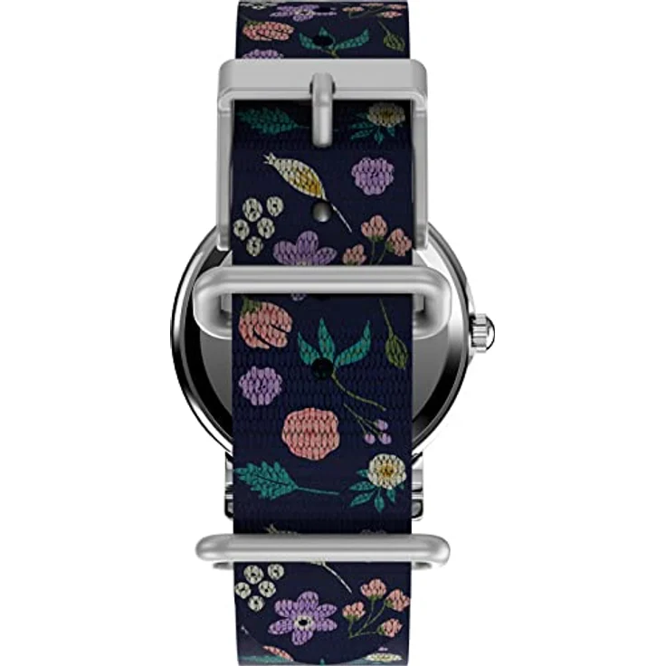 Timex Casual Watch TW2V45900, Analoguhr mit 31 mm silbernem Gehäuse und blauem Textilband, Indiglo Licht, wasserdicht bis 3 bar – Bild 3