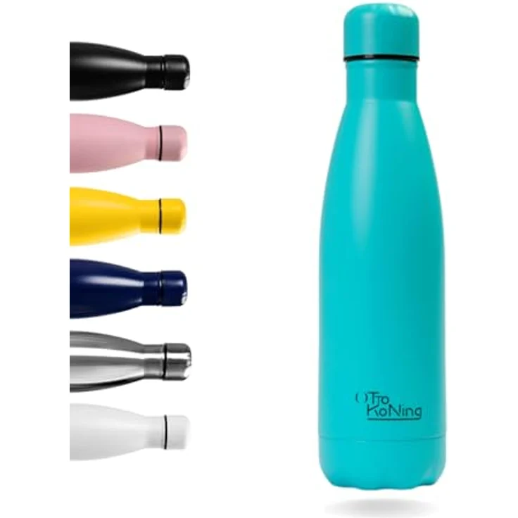 Otto Koning Trinkflasche Edelstahl 500ml, Vakuumisolierte Thermosflasche, Auslaufsicher, doppelwandig, BPA-frei, für Sport, Schule, Büro & Outdoor – Bild 1