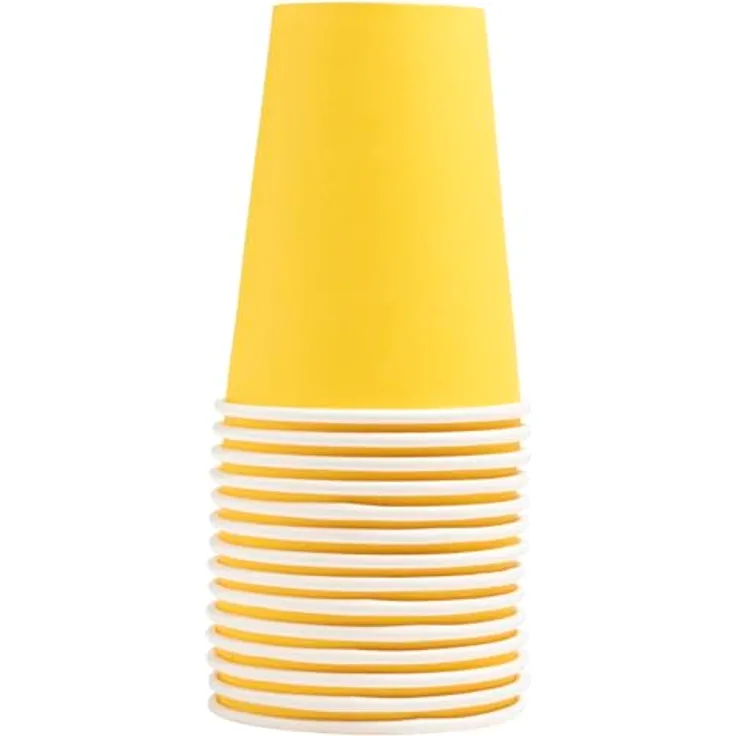 PRO NAPPE Pappbecher Ref. 89119i, 15 Stück à 20 cl, gelb, FSC-zertifiziert und recycelbar, für kalte und heiße Getränke