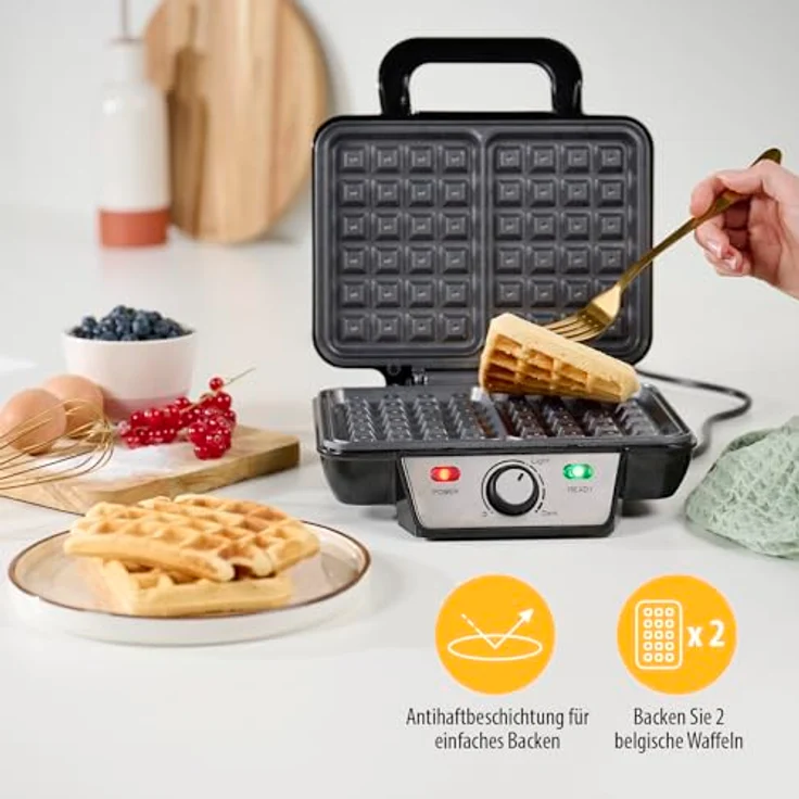 Tristar WF-2195 Waffeleisen ? Zwei Waffeln gleichzeitig ? Antihaftbeschichtung – Bild 4