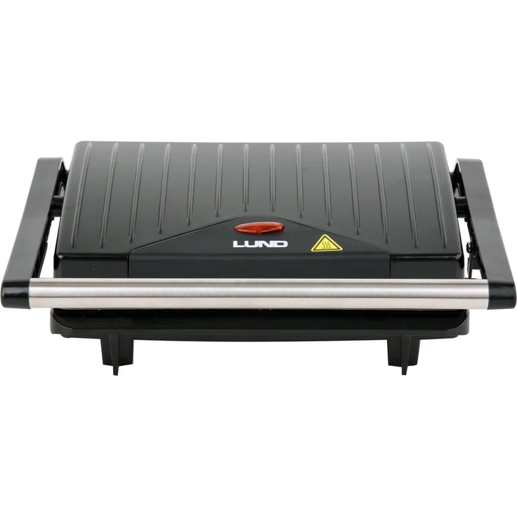 Lund 2-in-1-Sandwichmaker Opiekacz, 750 W, mit Grillplatte und antihaftbeschichteter Oberfläche, klassisch schwarz