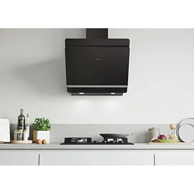 Candy Dunstabzugshaube CDG6CEBWF, 60cm, 213W, 4 Leistungsstufen, max. Luftleistung 472m³/h, Abluft & Umluft, Energieeffizienz A, kostensparende LED-Leuchte, Schwarz – Bild 3