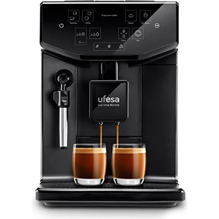Ufesa Barista Kaffeemaschine mit Mahlwerk, Kaffeevollautomat mit Milchaufschäumer, 20 Bar für Espresso und Cappuccino, Touchscreen-Panel, Espressomaschine mit einfacher reinigung, 2L Wassertank,1550 W – Bild 1