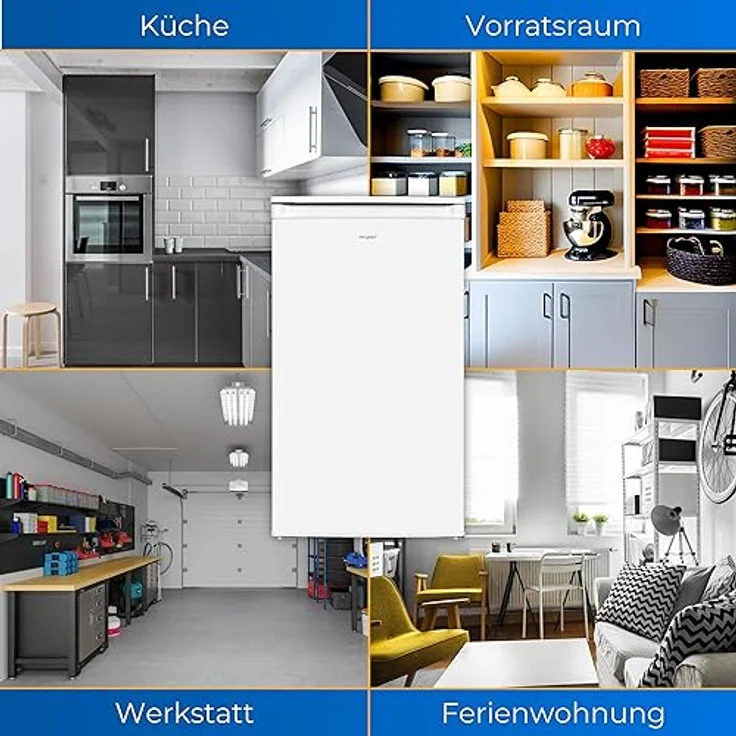 Exquisit Kühlschrank KS5117-3-040E weiss | 81 l Volumen | Kühlschrank mit Gefrierfach freistehend | LED-Licht | Gemüsefach | Freistehender Kühlschrank mit Gefrierfach – Bild 5