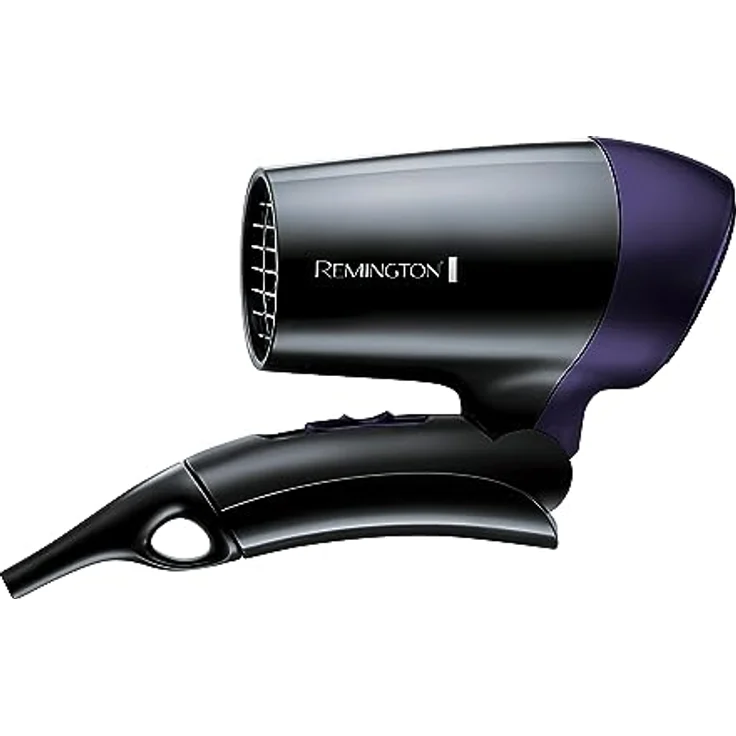Remington Haartrockner On The Go D2400, 1400 Watt, weltweite Spannungsanpassung, klappbarer Reisehaartrockner, Stylingdüse, schwarz-grau – Bild 2