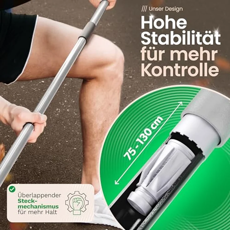 Novaliv Kehrgarnitur 19528-19527-19522, Handfeger und Teleskop-Zimmerbesen mit Rosshaar-Mischung, Maße Handfeger 29x7x8 cm, ausziehbarer Stiel von 74 cm bis 129 cm – Bild 4