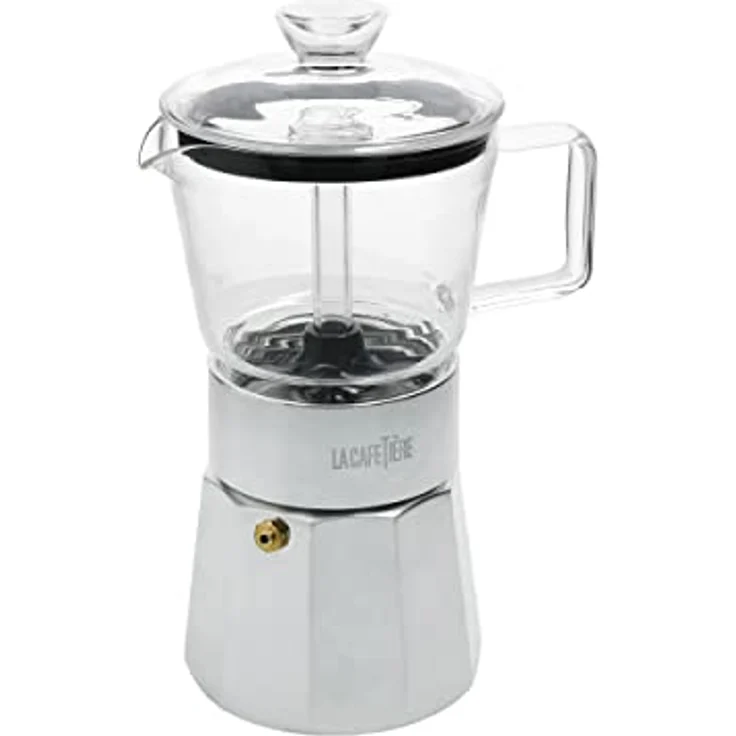 La Cafetière Espresso Maker, Espressokocher aus Aluminium, silber, für 6 Tassen, induktionstauglich, handwaschbar – Bild 1
