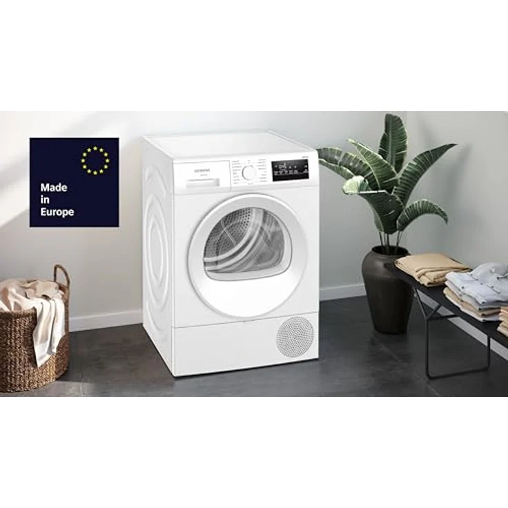 Siemens WQ43G2D0EM iQ300 Wärmepumpentrockner 8 kg, autoDry, super40, softDry, LED-Display, leise 63 dB, Energieklasse D, Weiß – Bild 3