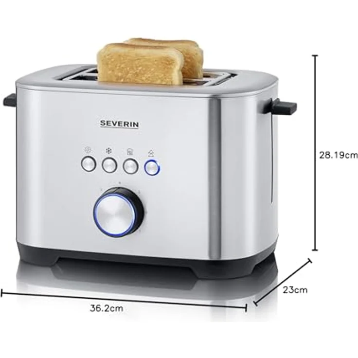 Severin AT 2510 Doppelschlitztoaster, 800W, 7 Bräunungssufen, edelstahl – Bild 6