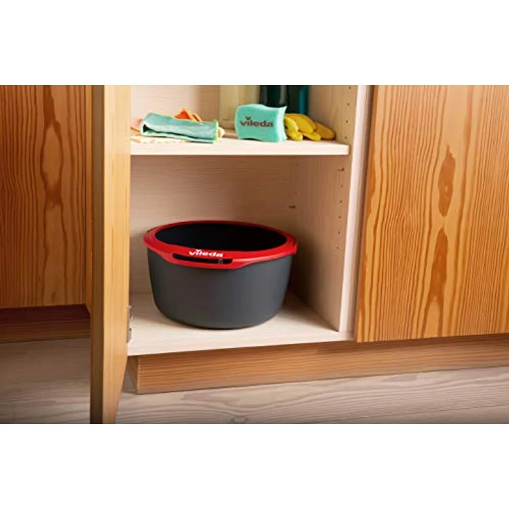 Vileda Spin & Clean, schwarz und rot, Seau Rond et compact – Bild 3