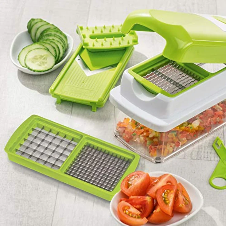 Genius Nicer Dicer Smart 7 Teile Kiwi Schneiden Würfeln Hobeln Obst- und Gemüseschneider Bekannt aus TV NEU – Bild 2