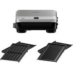 Braun SnackMaker 5 SM5006, Toaster mit Grill- und Waffelplatten, Waffelmaker mit Aluminiumgussplatten, herausnehmbaren Platten und Auffangschale für Spülmaschine, 800 W, Silber