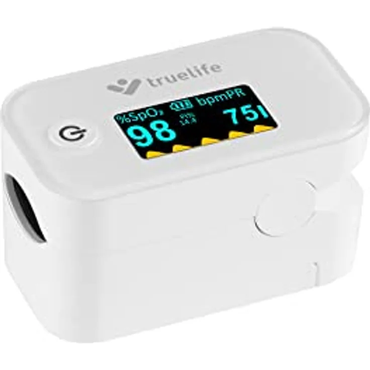 TrueLife Oximeter X3 Pulsoximeter Fingeroximeter, Messung der Sauerstoffsättigung des Hämoglobins, der Herzfrequenz und des Perfusionsindexes, 6 Anzeigemodi, Finger Messgerät mit Pulsmesser