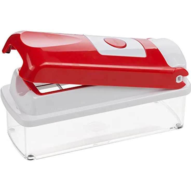 Genius Gemüse-und Obstschneider, Kunststoff, rot, 22.2 x 10 x 8.2 cm – Bild 4
