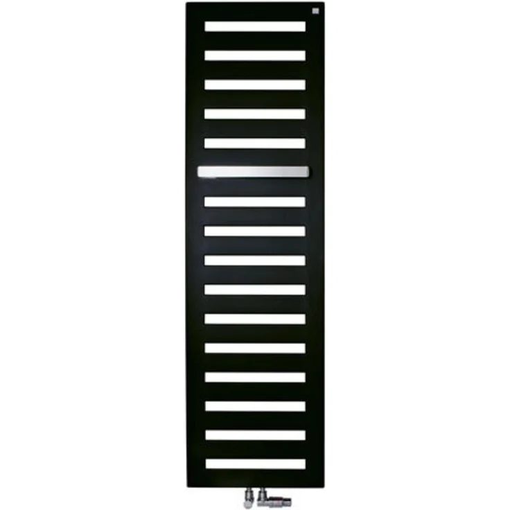 Schubiger Zehnder Metropolitan MEP-180-040, Design Heizkörper in Weiss mit Handtuchstange und vier Anschlüssen