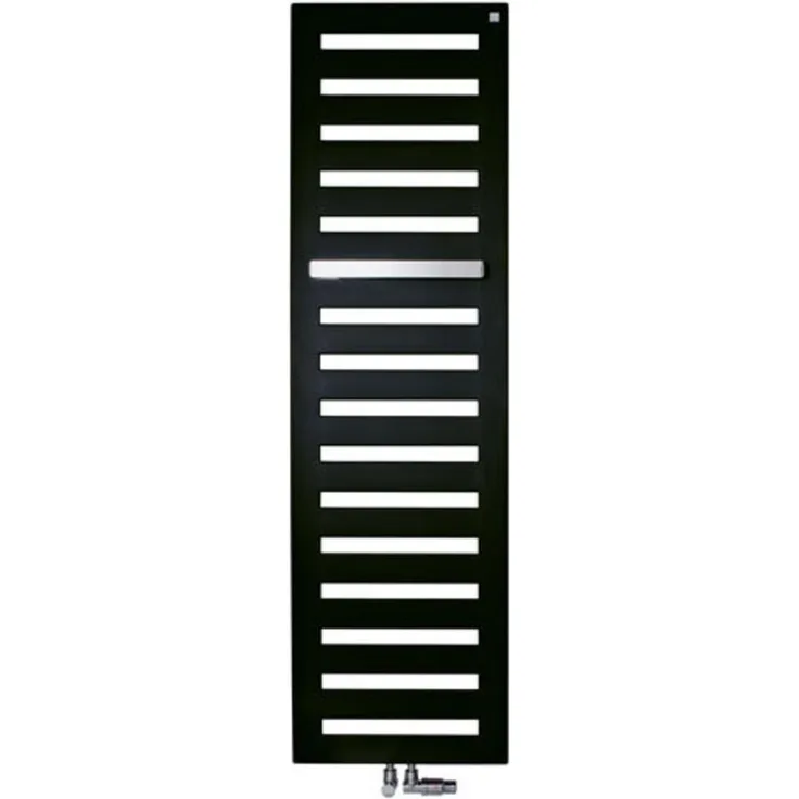 Schubiger Zehnder Metropolitan MEP-120-040, Designheizkörper in Weiss mit Handtuchstange und 4 Anschlüssen