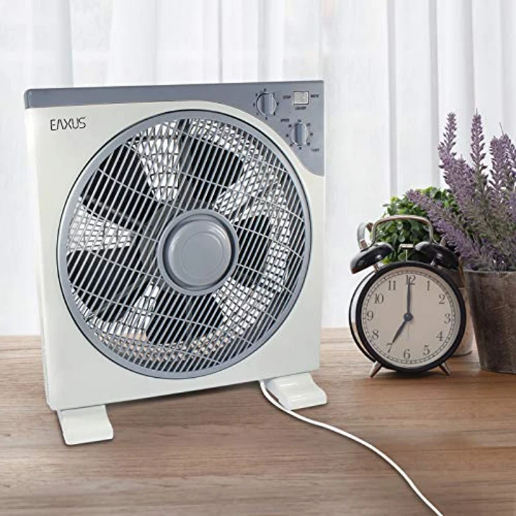 EAXUS Tischventilator Boxventilator - Kraftvoller 40W Fan für Tisch & Boden, Grau, mit Timer, Oszillationsfunktion, 3 Geschwindigkeitsstufen – Bild 6