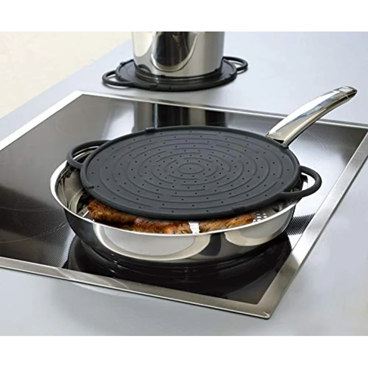 Emsa 514560 Spritzschutz, Ø 26 cm, Silikon, Anthrazit, Smart Kitchen – Bild 7